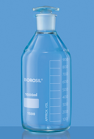 Borosil® Clear Reagent Bottles with Stoppers - 500 mL - 24/29 - CS/10 –  Foxx Life Sciences